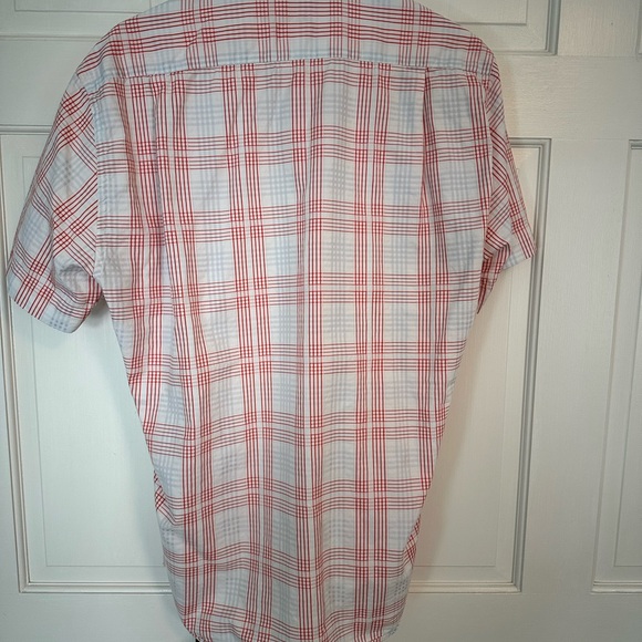Men's Red and White Plaid Shirt - Picture 4 of 7
